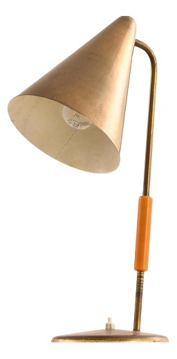 Table Lamp in Brass and Lacquer, 1950s