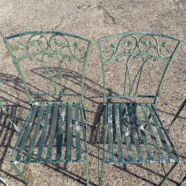 Vintage Salterini Style Leaf Vine Patio Garden Dining Table & 4 Chairs For Sale - Image 9 of 12
