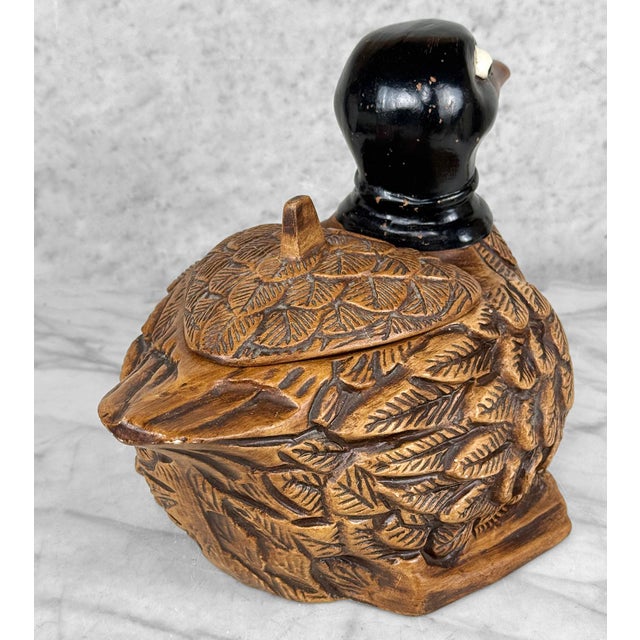 Mid 20th Century Mid-Century 12" Ceramic Duck Cookie Jar For Sale - Image 5 of 12