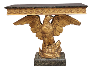 Antique Early 20th Century Gilt and Marble Top Console Table, 1920s