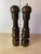 Vintage Made in Japan Dark Hardwood Salt & Pepper Mill Set, Turned Wood Grinder Pair For Sale - Image 9 of 9