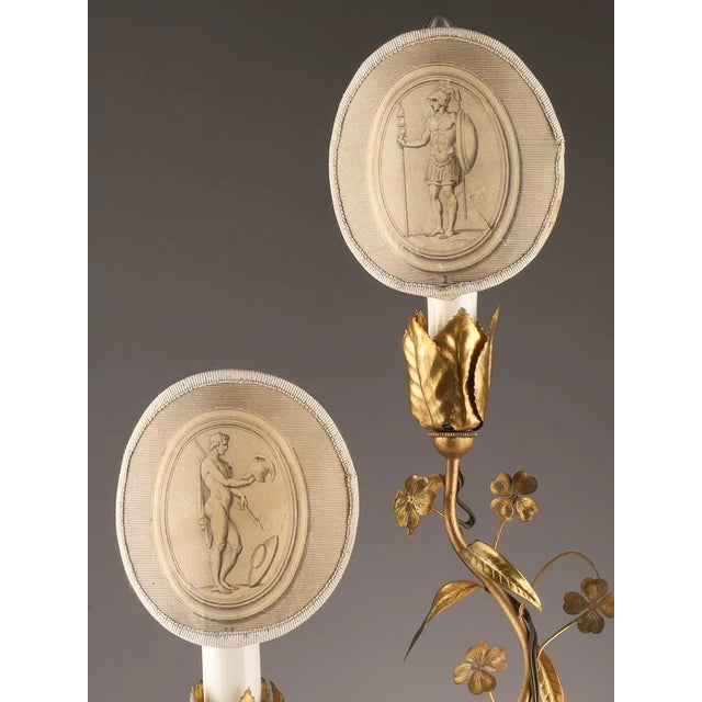 19th Century French Gilt Floral Candelabra Lamp For Sale - Image 4 of 4