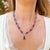 Art Deco Silver, Purple Triangular Glass and Paste Necklace and Earrings, 1920s, Set of 2 For Sale - Image 3 of 17