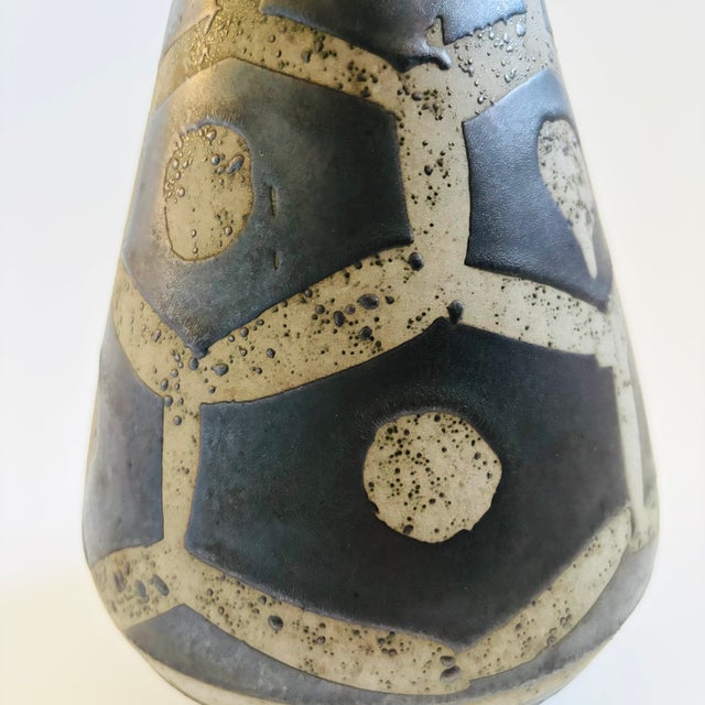 Black Mid Century Black West German Pottery Vase by Carstens For Sale - Image 8 of 10