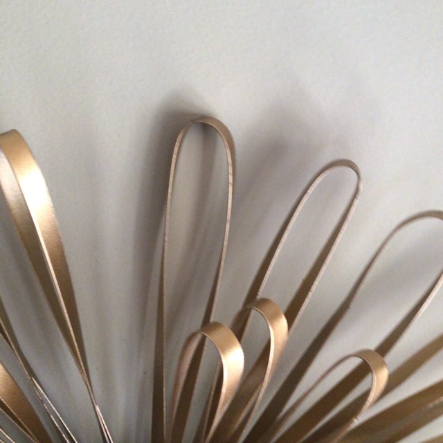 Gold Tone Metal Flower Mirror For Sale In Sacramento - Image 6 of 10