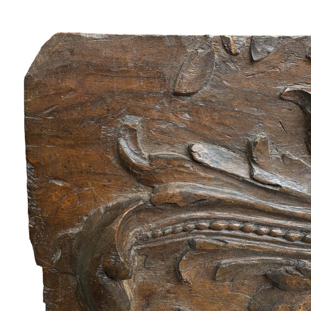 Brown Set of 16th and 18th Century French Carved Panels on Custom Wall Mounts For Sale - Image 8 of 12