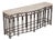 French Style Iron & Steel Base Stone Top Console Table For Sale