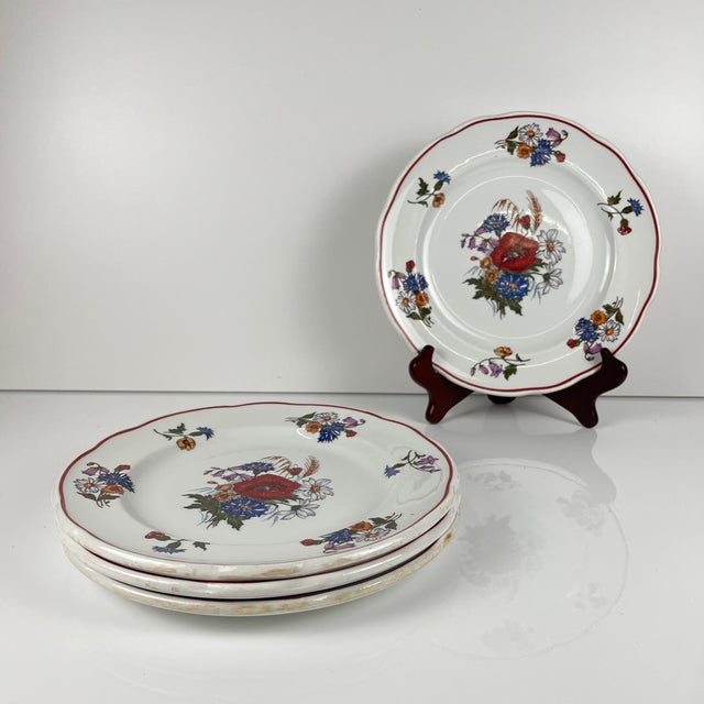 Vintage Agreste Dinner Plates from Sarreguemines, 1980s, Set of 4 For Sale - Image 9 of 9