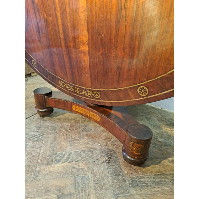 Regency Rosewood Centre Table with Brass Inlay, 1820 For Sale - Image 9 of 10