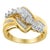 A diamond bypass ring that features an S-form band with alternating baguette and round diamonds. Crafted in 10 karat two-...