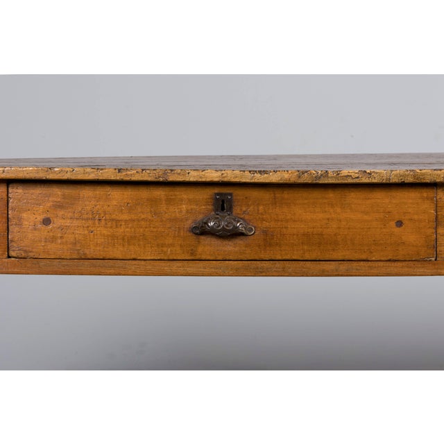 Wood Early 19th Century French Provincial Fruitwood Farmhouse Table With Two Drawers For Sale - Image 7 of 18