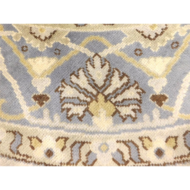 Vintage Round Hand Knotted Indo Oushak Rug. 10'x 10' For Sale - Image 12 of 13