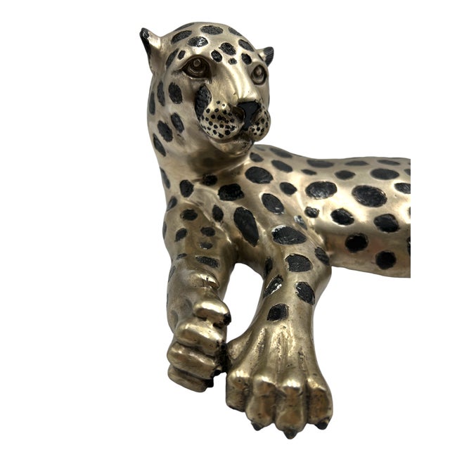 1960s Cast Metal Lounging Cheetah Figurine Chairish