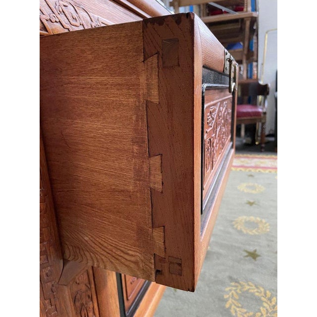Indochinese Chest of Drawers with Carved Panels For Sale - Image 6 of 11