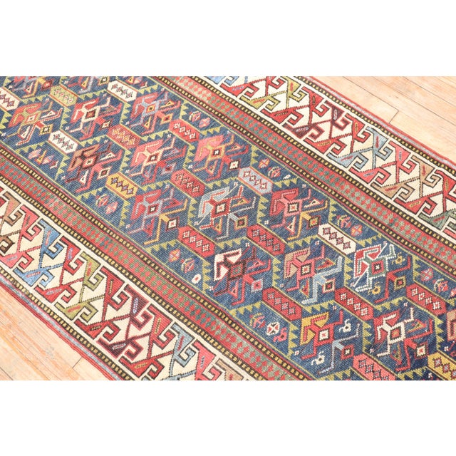 Early 20th Century Caucasian Gendje Runner - 3'5" x 9'9" For Sale - Image 12 of 18