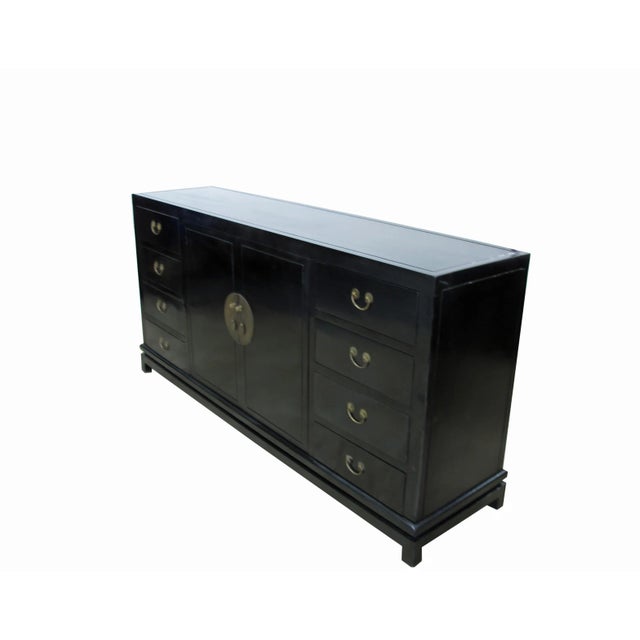 Asian Modern Black Lacquer Sideboard For Sale In Greensboro - Image 6 of 11