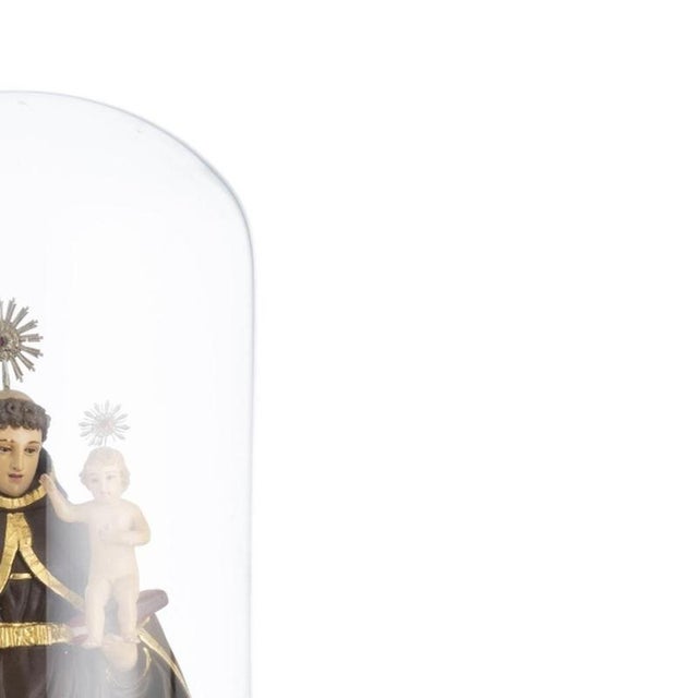 Religious Artist, Saint Anthony with the Child Jesus, 19th Century, Wood with Glass & Silver Details For Sale - Image 4 of 6