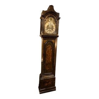 19th Century English Tall Case Clock With Chinoiserie Design For Sale