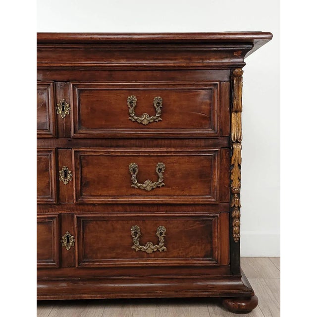 Italian Baroque Walnut Chest or Commode, 18th Century, With Restoration For Sale - Image 9 of 10