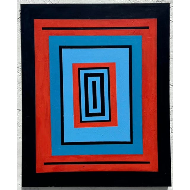 Capture the essence of artistic freedom with our Vintage Boho Original Abstract Geometric on Canvas. Handcrafted in the...