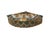 Molded in the distinctive shape of a folding hand fan, this vintage porcelain trinket box features a finely detailed...
