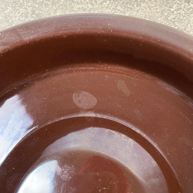 Danese Mid-Century Italian Brown Porcelain Stoneware Ashtray by Mangiarotti Danese, 1970s For Sale - Image 4 of 11