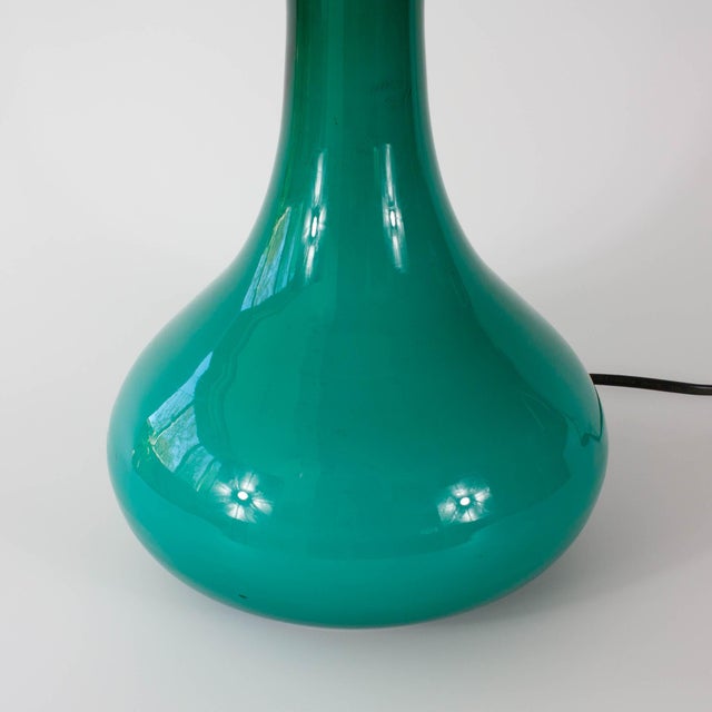 Vintage Portuguese Turquoise Opaline Glass Table Lamp, 1960s For Sale - Image 9 of 14