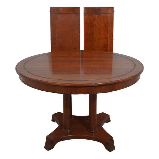 Stickley Round Empire Style Cherry Dining Room Table For Sale