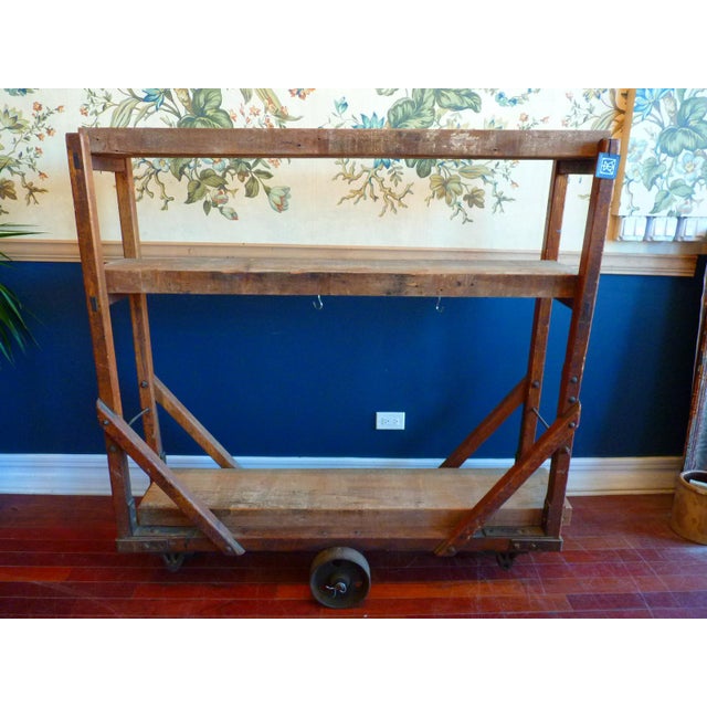 Vintage Industrial Trolly Cart as Open Shelving Chairish