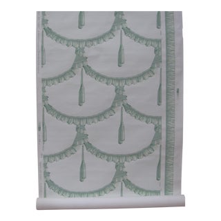 Vintage Travers & Co. Ribbon and Tassel Pattern Wallpaper - 67 Yards For Sale