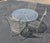 Unmarked From our Family Estate. Russell Woodard wrought iron Mesh patio glass top table and 4 chairs. Rare mid 1960's...