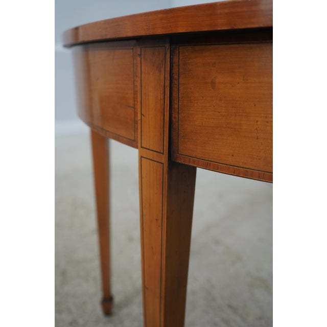 1960s English Satinwood Adams Style 1 Drawer Console Table For Sale - Image 14 of 16