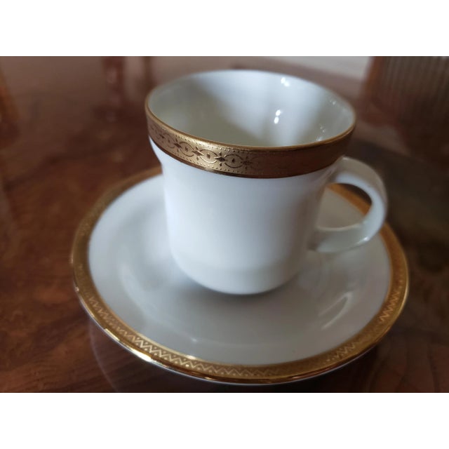 Italian Mid 20th Century Richard Ginori Demitasse Cup & Saucer Set- 10 Pieces For Sale - Image 3 of 8