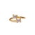 Double Diamond Stone & Gold Dainty Adjustable Ring, Size 4 For Sale In Miami - Image 6 of 6