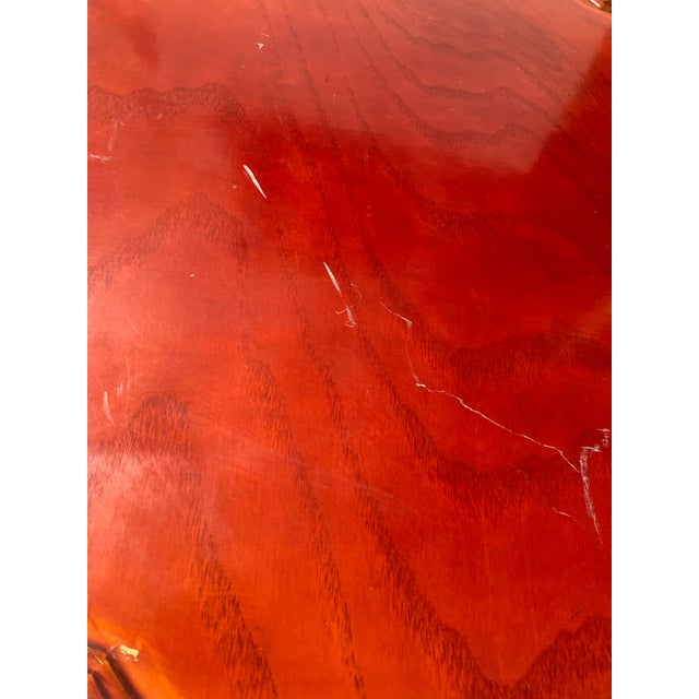 Vintage Korean-Style Low Ornate Wood Folding Table/Tea/Dining Tray For Sale - Image 9 of 12