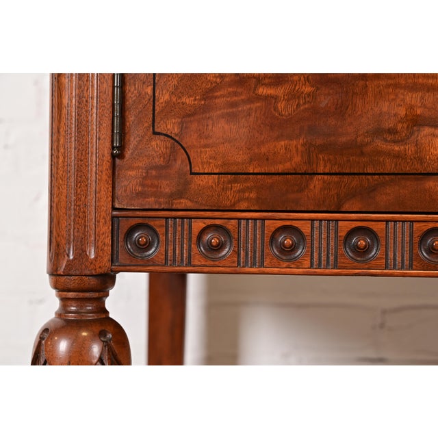 Baker Furniture Style French Regency Louis XVI Burled Walnut Sideboard Buffet, Circa 1940s For Sale - Image 11 of 17