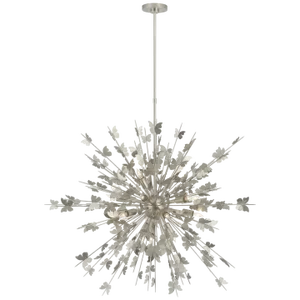 Julie Neill for Visual Comfort Signature Farfalle Large Chandelier in Burnished Silver Leaf