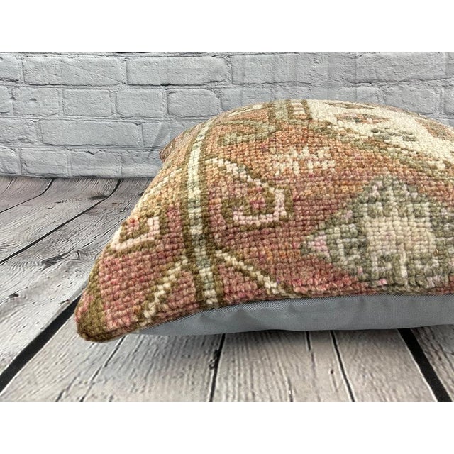 20 x 20 Rug Pillow Ethereal Melody Turkish Pillow Cushion Cover For Sale - Image 4 of 4