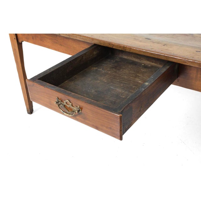 French Provincial Fruitwood Farm Table For Sale - Image 9 of 14