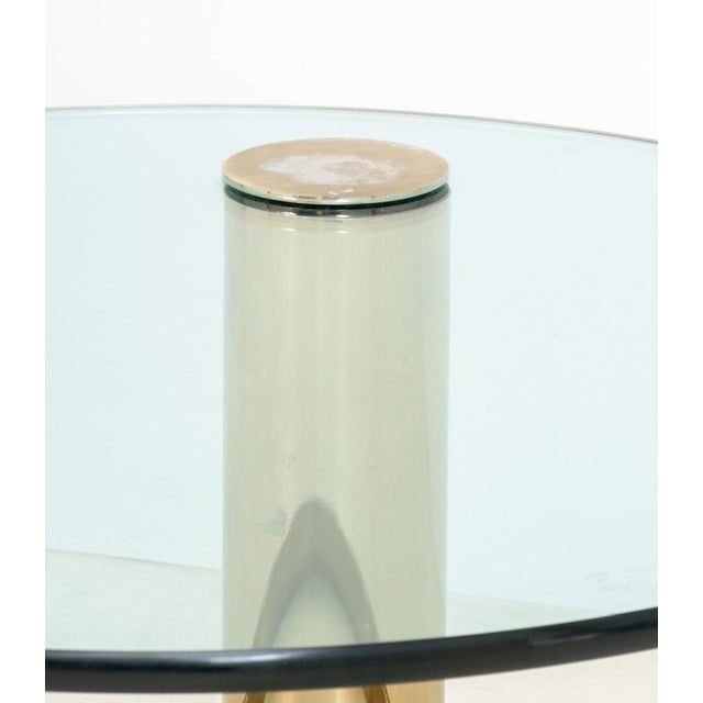 Mid 20th Century Modern Circular Glass Top Gilt Metal Coffee Table For Sale - Image 5 of 8