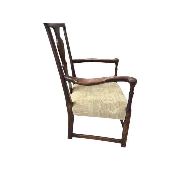 Brown 18th Century Walnut English Fireside Queen Anne Style Chair For Sale - Image 8 of 18