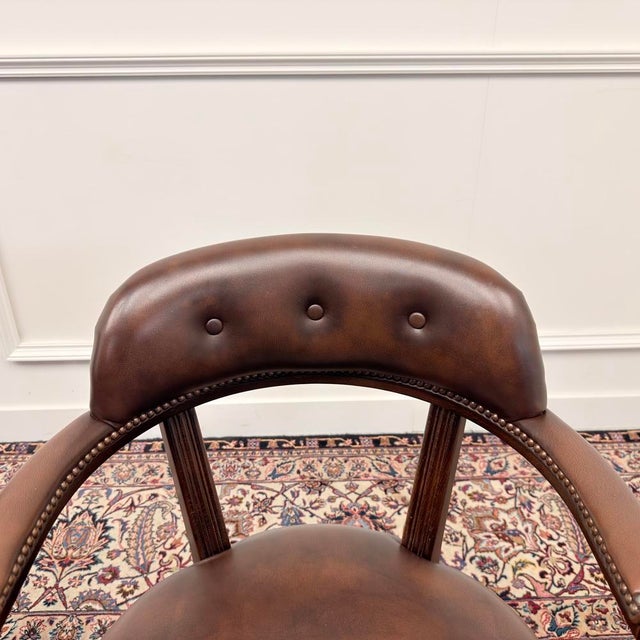 English Desk Chairs in Leather, Set of 2 For Sale - Image 5 of 10