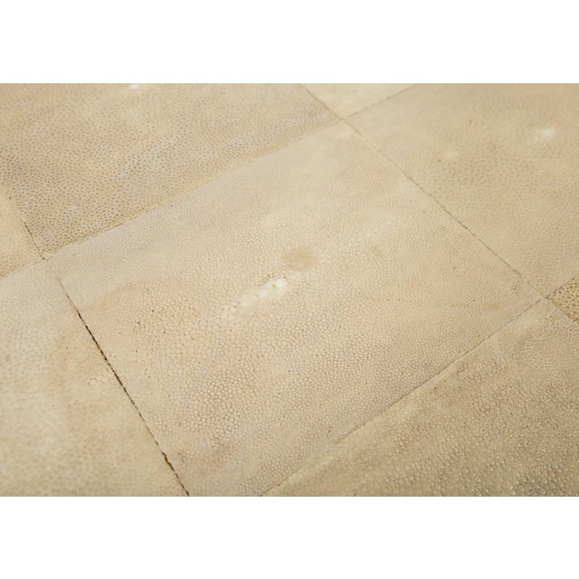 Karl Springer Style Natural Shagreen Waterfall Cocktail Table For Sale - Image 9 of 18