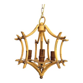 Italian Bamboo Pagoda Chandelier, 1960s For Sale