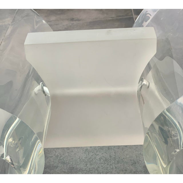Lucite & Glass 'Lion in Frost' Dining Table 1970s For Sale - Image 9 of 10