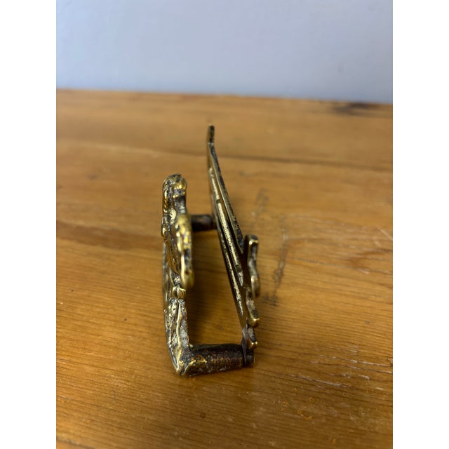 Vintage English Horse and Rider Brass Letter Rack For Sale - Image 4 of 5