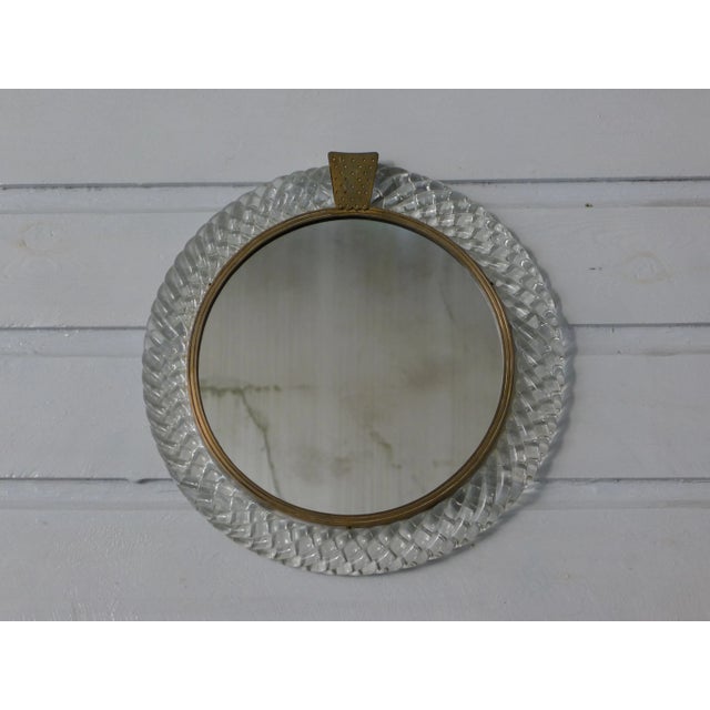 Vintage Italian Round Murano Glass Treccia Mirror by Carlo Scarpa for Venini, 1950s For Sale - Image 13 of 13