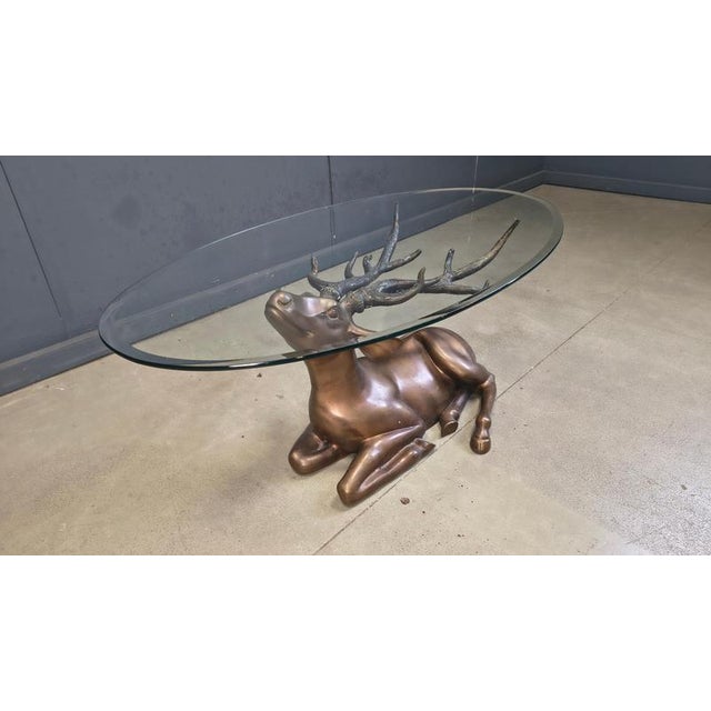 Gold Brass Deer Coffee Table, 1970s For Sale - Image 8 of 13