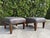 Early 21st Century King Hickory Gray Leather Nailhead Ottomans, a Pair For Sale - Image 5 of 12