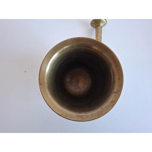Antique Art Deco Brass Apothecary Mortar and Pestle, Former Czechoslovakia, 1930s, Set of 2 For Sale - Image 11 of 17
